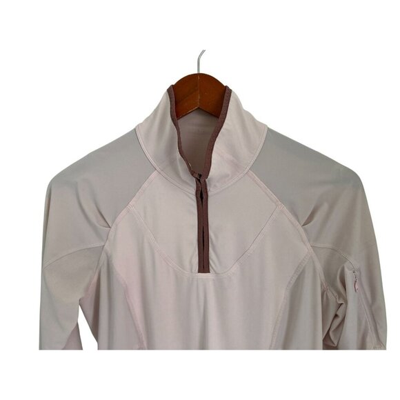 Lululemon Athletica Womens 1/2 Zip Long Sleeve Top Size 8 Light Pink Nylon Spand - Picture 5 of 9